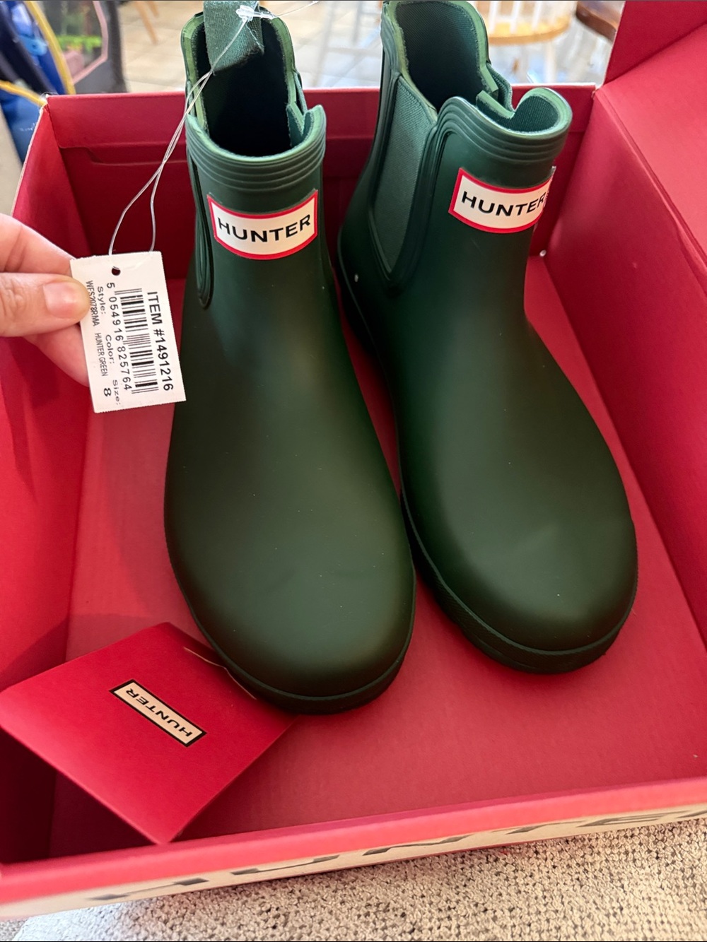 Hunter Dark Green Chelsea Rain Boots